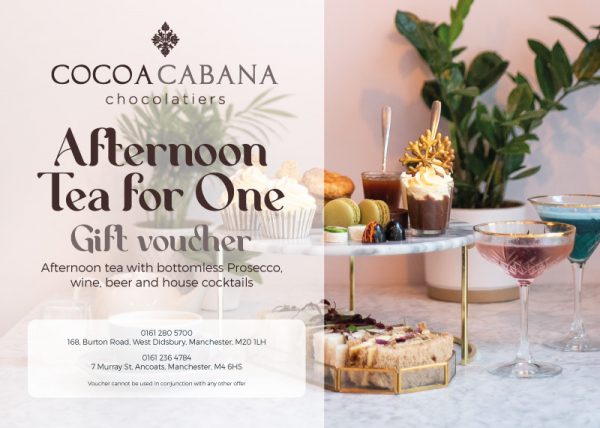 Cocoa Cabana vouchers - afternoon tea with bottomless Prosecco etc.