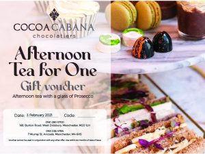 Cocoa Cabana vouchers - afternoon tea with Prosecco