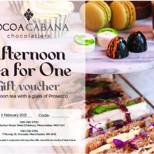 Cocoa Cabana vouchers - afternoon tea with Prosecco