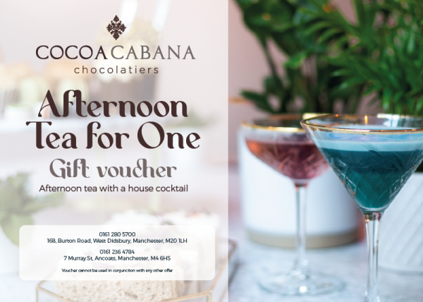 Cocoa Cabana vouchers - afternoon tea with a house cocktail