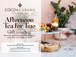 Cocoa Cabana vouchers - afternoon tea with bottomless Prosecco etc.